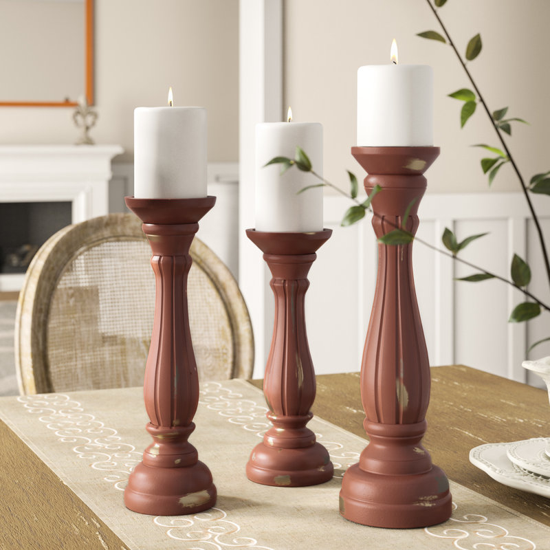 Lark Manor 3 Piece Pillar Candlestick Set & Reviews Wayfair